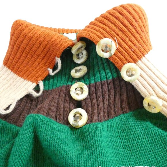 Vintage Dark Green Sweater Size 6 Long Neck Unique OOAK Designer Long Neck - Picture 3 of 8